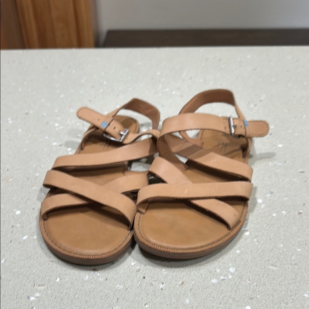 Toms Brown Crisscross Sandals